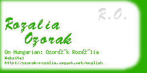 rozalia ozorak business card